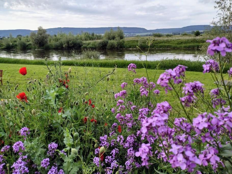 Ferienwohnung Mit Weserblick Und Kamin Hessisch Oldendorf Esterno foto